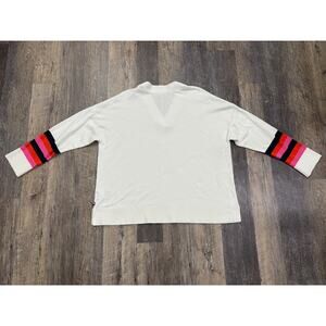 Tommy Hilfiger Women's Striped Sleeve V-Neck Sweater